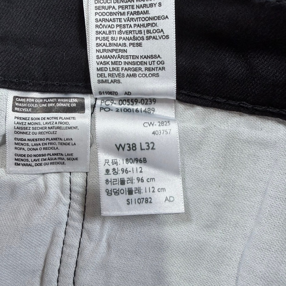 Levis Mens 38x32 Black Cotton Blend 559 Relaxed Straight Leg Stretch Denim Jeans - Picture 9 of 11